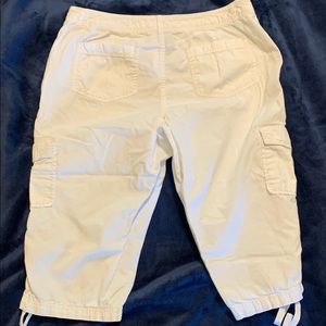 White Cargo Long Shorts~pockets both sides